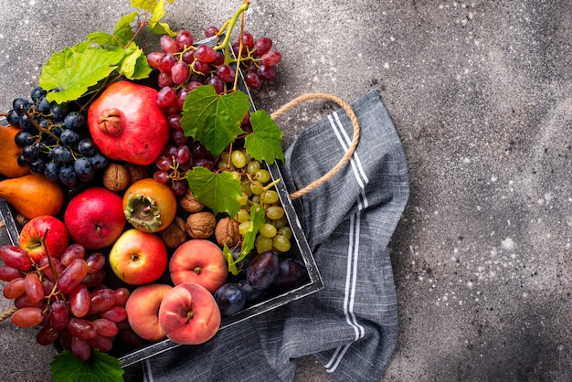 Varias frutas de otoño. Cosecha