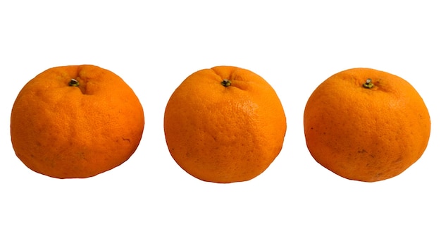 varias naranjas maduras aisladas sobre un fondo blanco