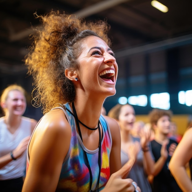 Varias personas haciendo ejercicio en un gimnasio