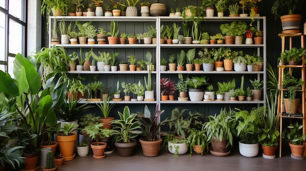 várias plantas de casa em vasos