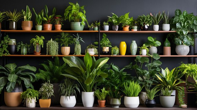 várias plantas de casa em vasos