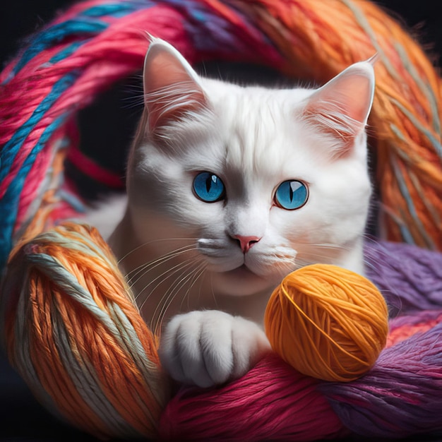 Várias raças de gatos, incluindo ragdoll de cor, angora turco, calico persa e cabelo curto britânico