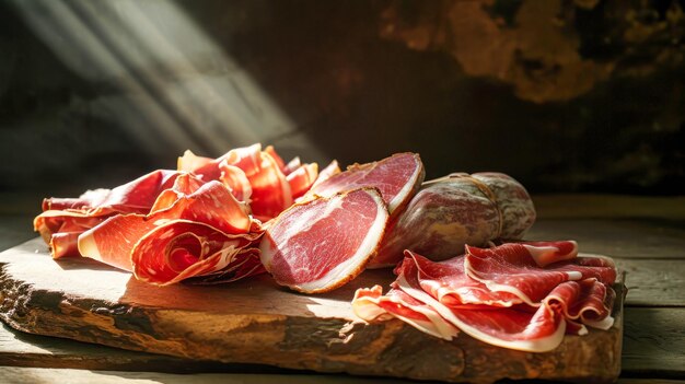 La variedad de carnes expuestas en una mesa