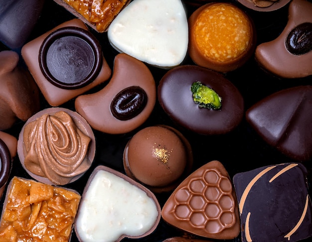 variedad de chocolates diferentes