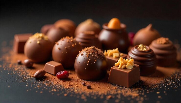 Una variedad de chocolates gourmet