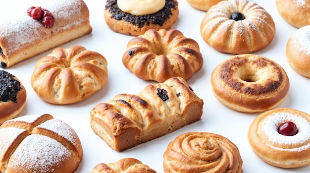 Una variedad de deliciosos productos horneados y pasteles