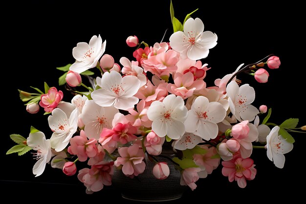 Variedad de flores de cerezo realistas