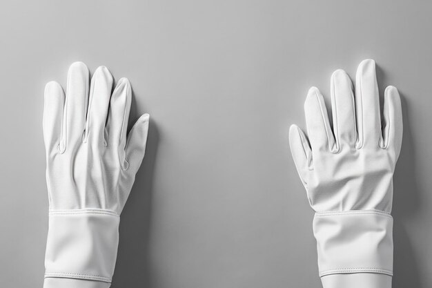 Una variedad de guantes de limpieza en un fondo monótono con espacio vacío para el texto