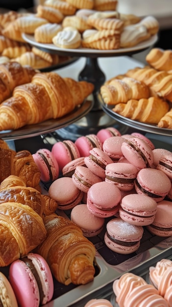 Una variedad de pasteles en la mesa