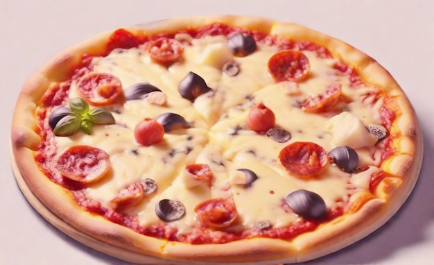 Variedad de queso de pizza italiana con fondo de madera