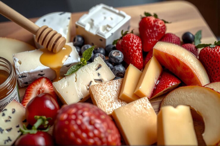 una variedad de quesos queso y quesos están en una mesa