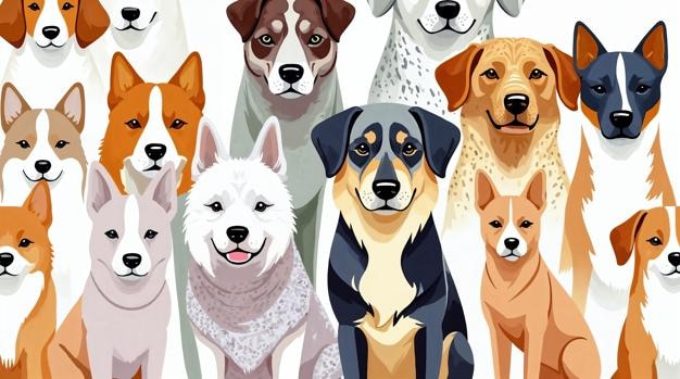 Variedad de razas de perros