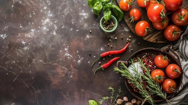 Una variedad de verduras esparcidas en la mesa