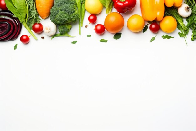 una variedad de verduras, incluidos brócoli, rábanos y tomates