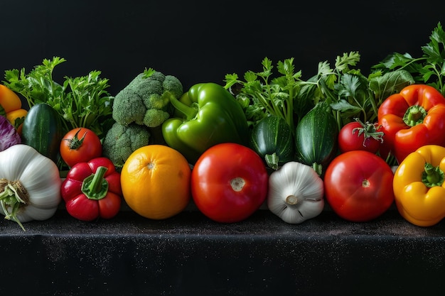 Variedad de verduras en la mesa
