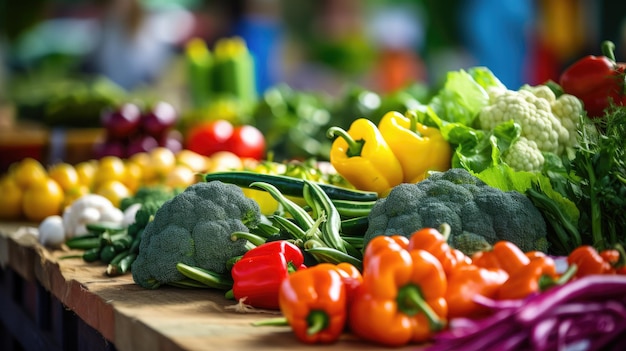 Variedad de verduras en una mesa