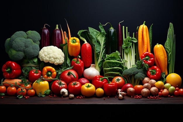 una variedad de verduras que incluyen brócoli, coliflor y coliflor.