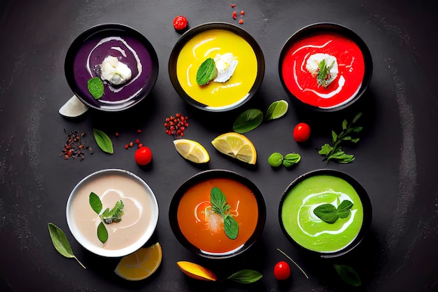 Foto variedade de alimentos vegetais coloridos