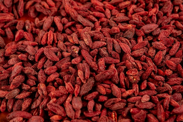 Variedade de bagas de goji secas saudáveis