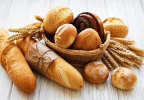 Variedade de pão assado