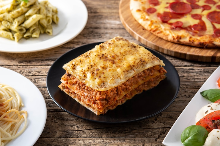 Foto variedade de pratos de massas italianas