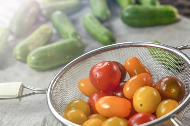 Foto variedade de tomates cereja