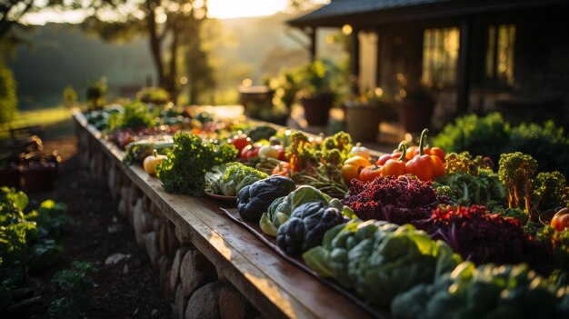 Foto variedade de vegetais orgânicos