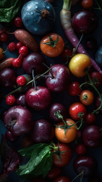 Variedade de vegetais saudáveis, bela fotografia de produtos com sombras suaves, estilo de vida saudável, nutrição e alimentação Generative Ai