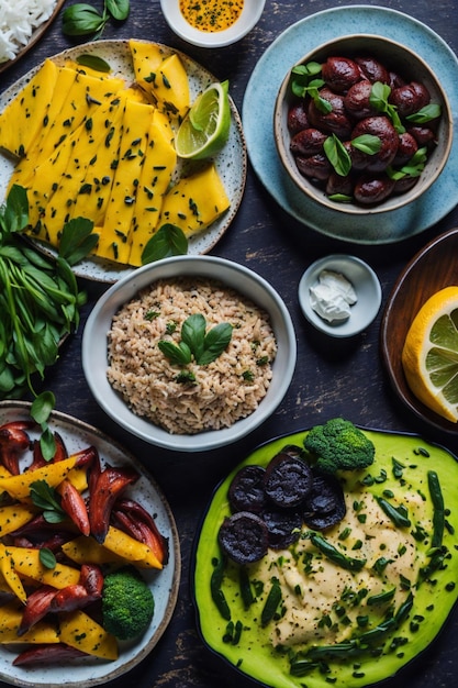 Foto variedade plana com deliciosa comida brasileira