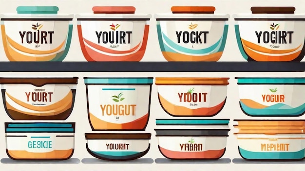 Foto variedades de iogurte deliciosas e cremosas