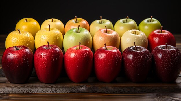 Foto variedades de manzanas jugosas y crujientes