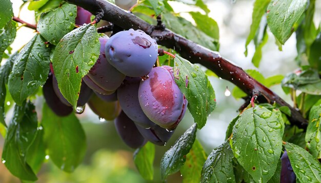 Variedades orgânicas maduras de ameixas