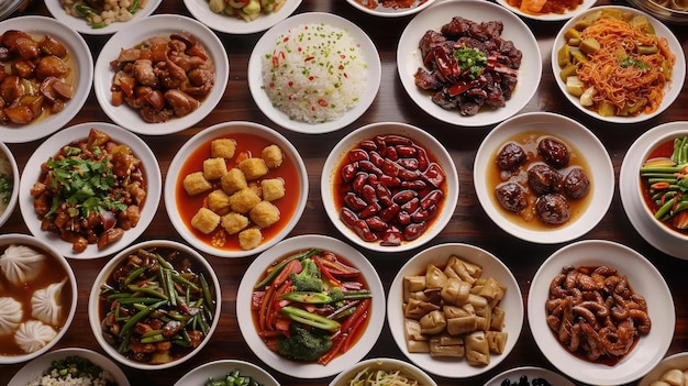Variedades regionais destacando a diversidade das cozinhas regionais da China