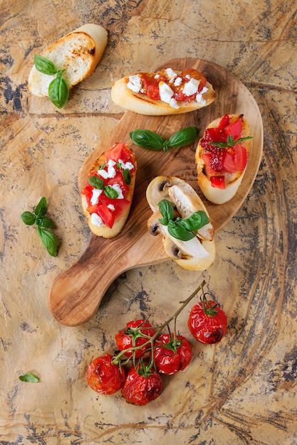 Varios de bruschetta