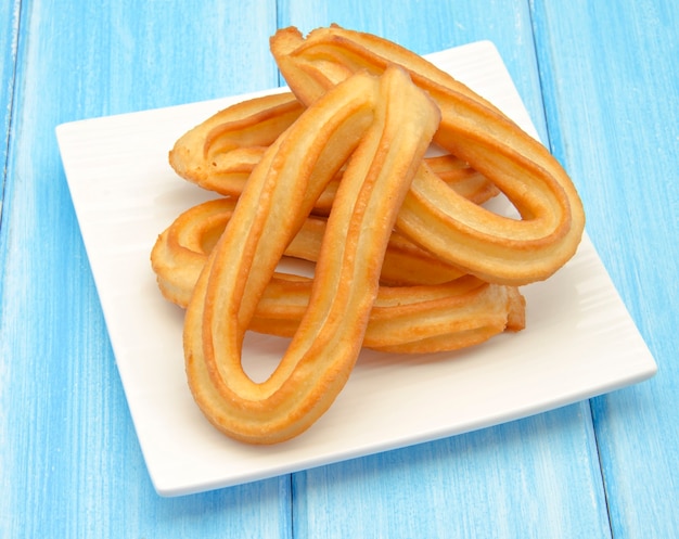 Varios churros fritos