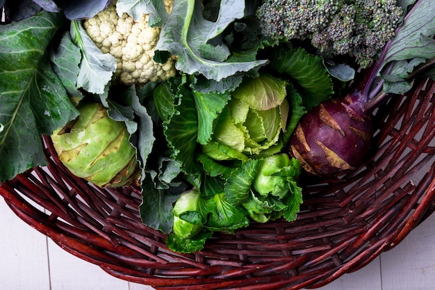 Varios de coliflor col brócoli,