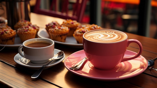 Vários dispositivos sem fio na mesa amarela e xícara de café