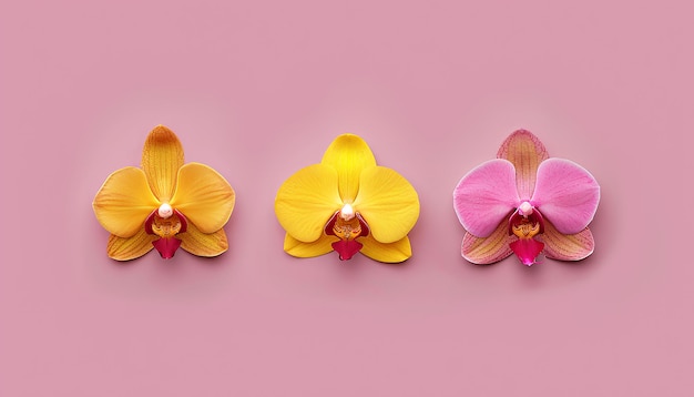 varios emojis de orquídeas de colores