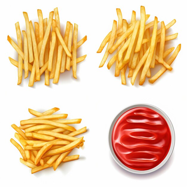 Foto varios estilos de papas fritas