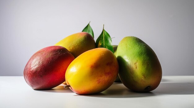 Varios mangos en un fondo claro