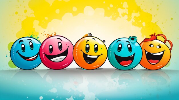 Foto varios rostros emoticones muchas risas sonrientes guiños emoticones 3d concepto vectorial ilustrado