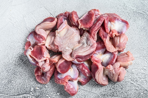 Varios tipos de carne de pollo cruda sin cocer