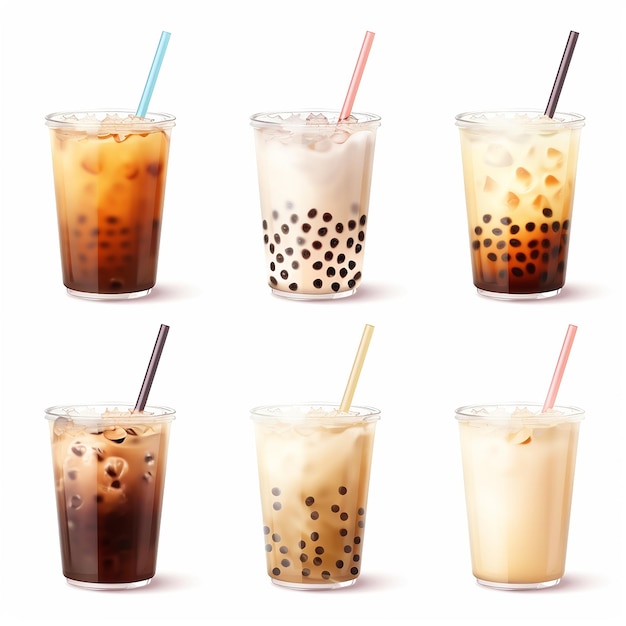 varios tipos diferentes de bebidas incluyendo uno con uno que dice "café helado"