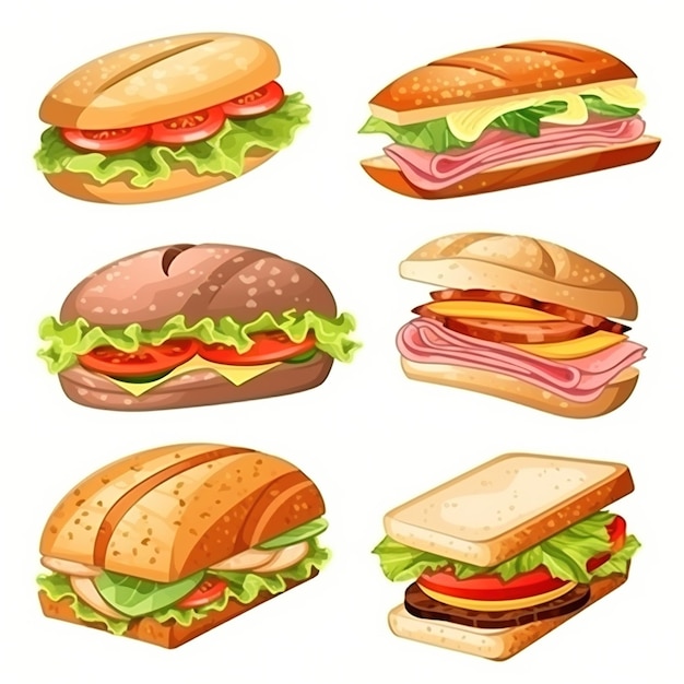 Varios tipos de sándwiches