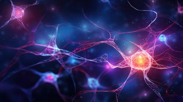 varredura de sinapse do cérebro humano ilustração ciência fundo ideia tecnologia sistema abstrato varredura de sinapse do cérebro humano gerada por IA
