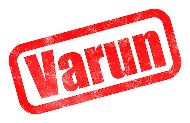 Foto varun unterschreibt ein text-effekt-foto mit weißem hintergrund