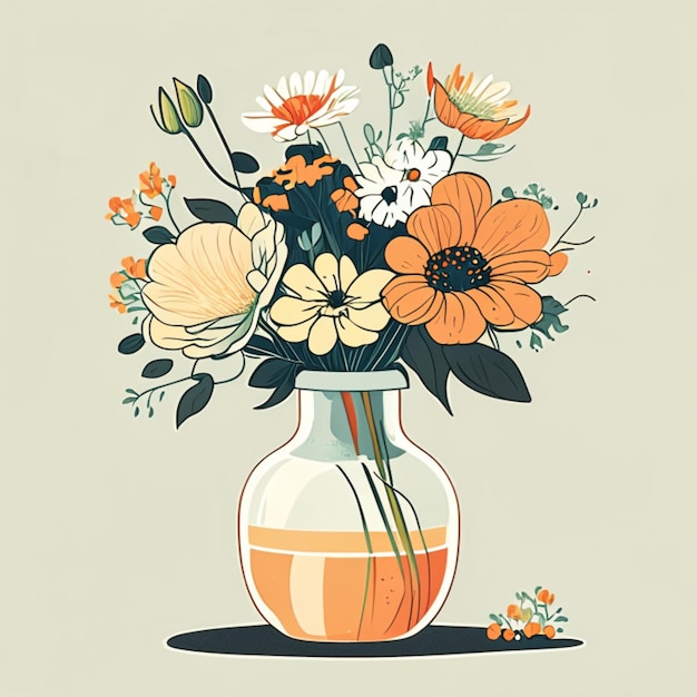 Vase und Blumen Pastellblume