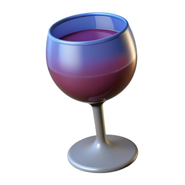 Vaso 3D lleno de líquido púrpura