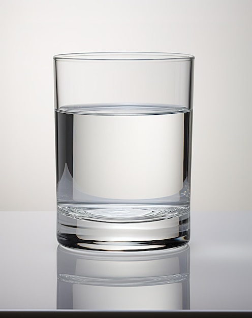 Un vaso de agua aislado sobre un fondo claro