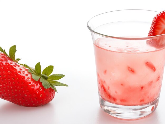 vaso de agua con fresa